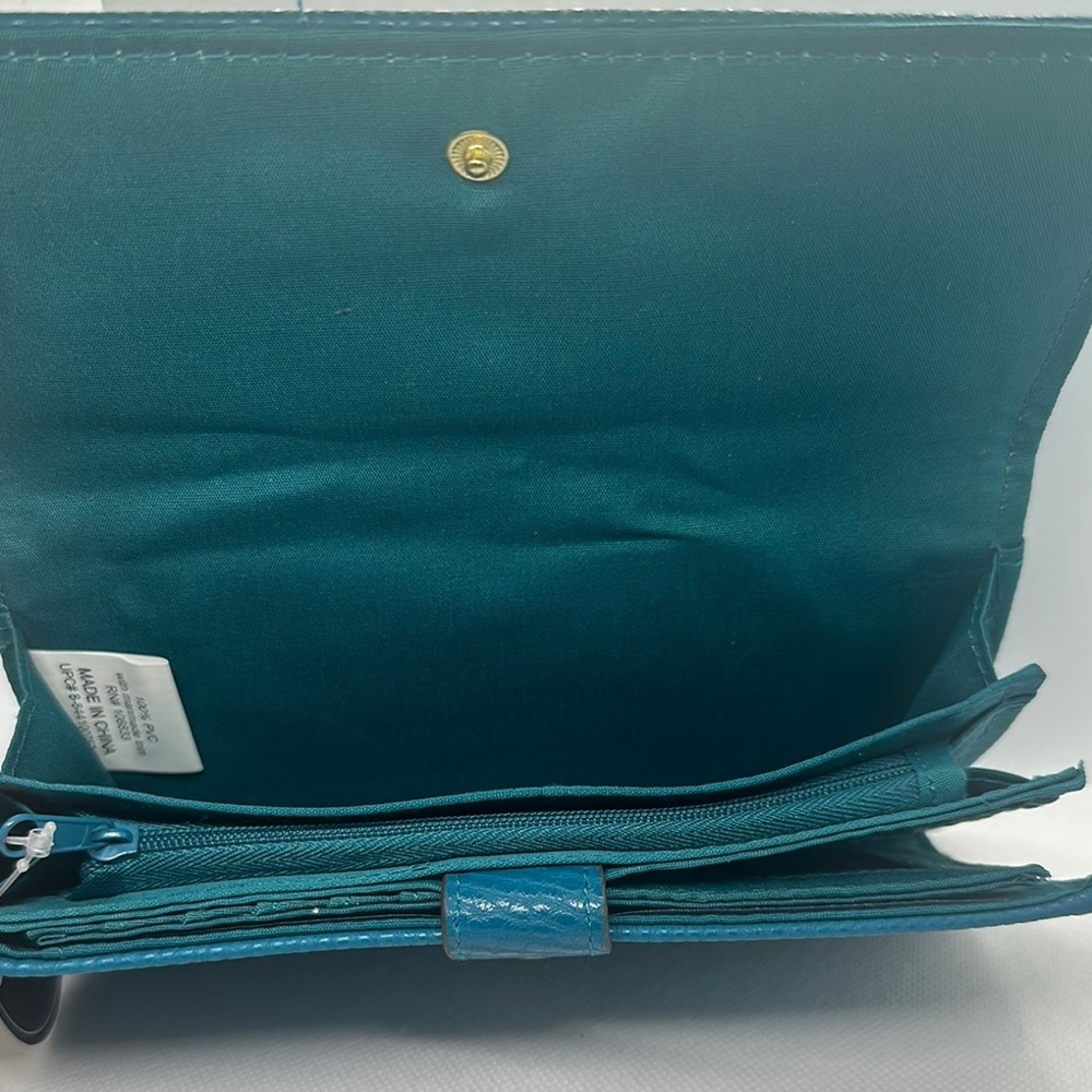 NWT George Leather Wallet Designer available colors :Green and Teal - Picture 12 of 16